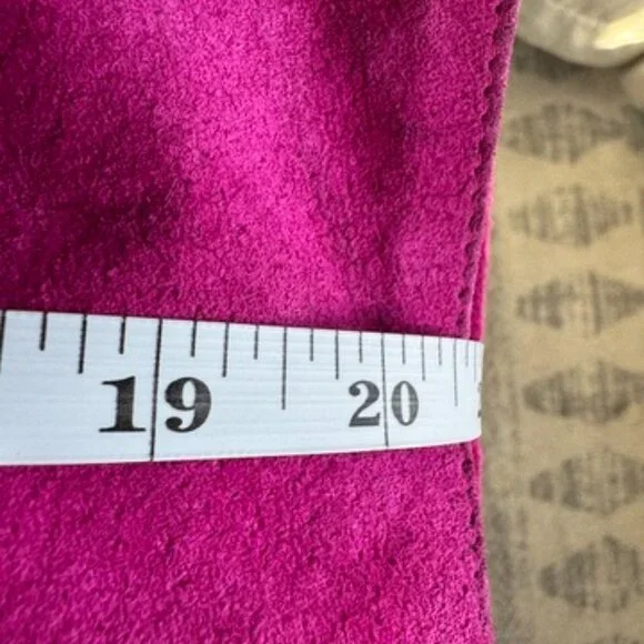 Danier Vintage 80s/90s Fuchsia Pink and Black Suede Leather Blazer and Skirt Set - Picture 16 of 16